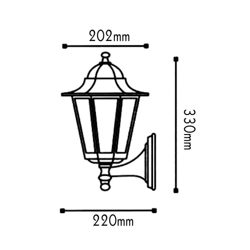 GARDEN LIGHT IP44 BLACK HI6021B