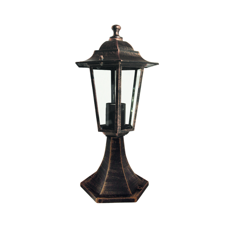 LATERN HEXAGON RUST E27 BASE HI6023R