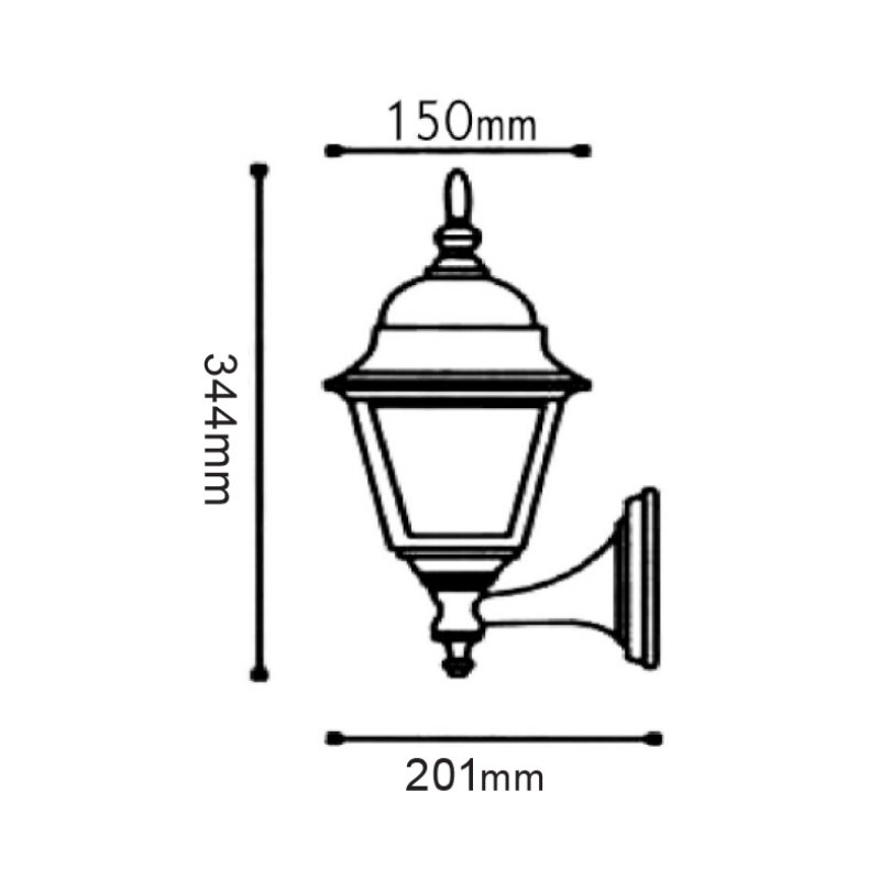 GARDEN WALL LAMP BLACK HI6041V
