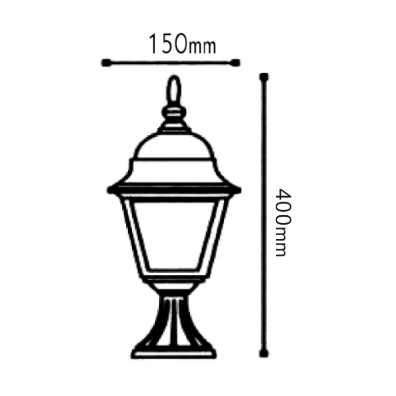LANTERN SQUARE 60W RUST WITH BASE HI6043R