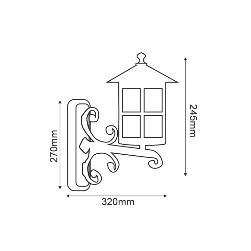 GARDEN WALL LIGHT RUST 42.5X33X21cm HI6501