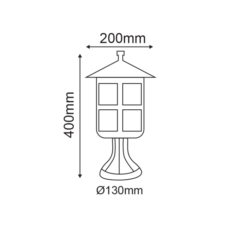 GARDEN LIGHT COLUMN RUST 39X21cm HI6503