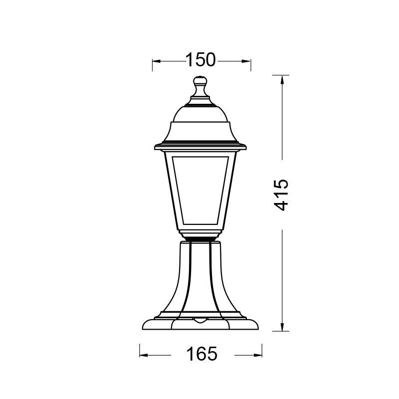 4S PLASTIC FLOOR GARDEN BLACK LUMINAIRE 40,5CM Ε27 IP44 PLGP3B