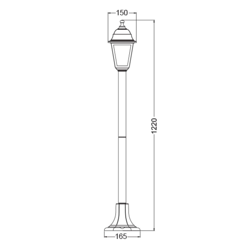4S PLASTIC FLOOR GARDEN WHITE LUMINAIRE 100CM Ε27 IP44 PLGP5W