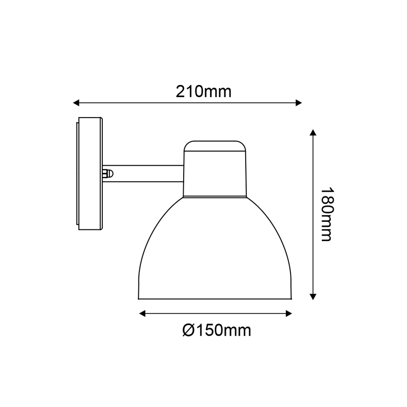 ^RUST WALL LUMINAIRE BERO MINI 1XE27 MAX.10W LED IP44 WITH OPAL PC DIFFUSER BEROM1WR