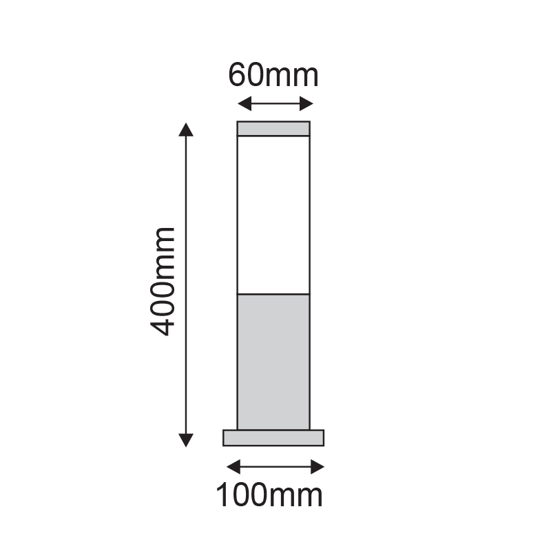 GARDEN LIGHT SQUARE 45CM BT1003BH045