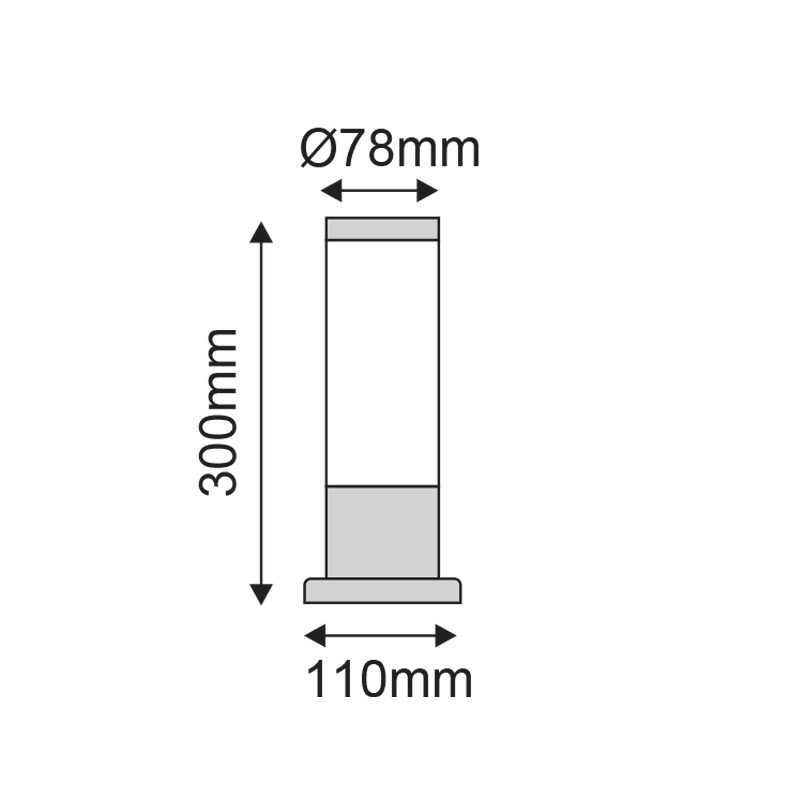 Garden light 30CM E27 BT1003SO