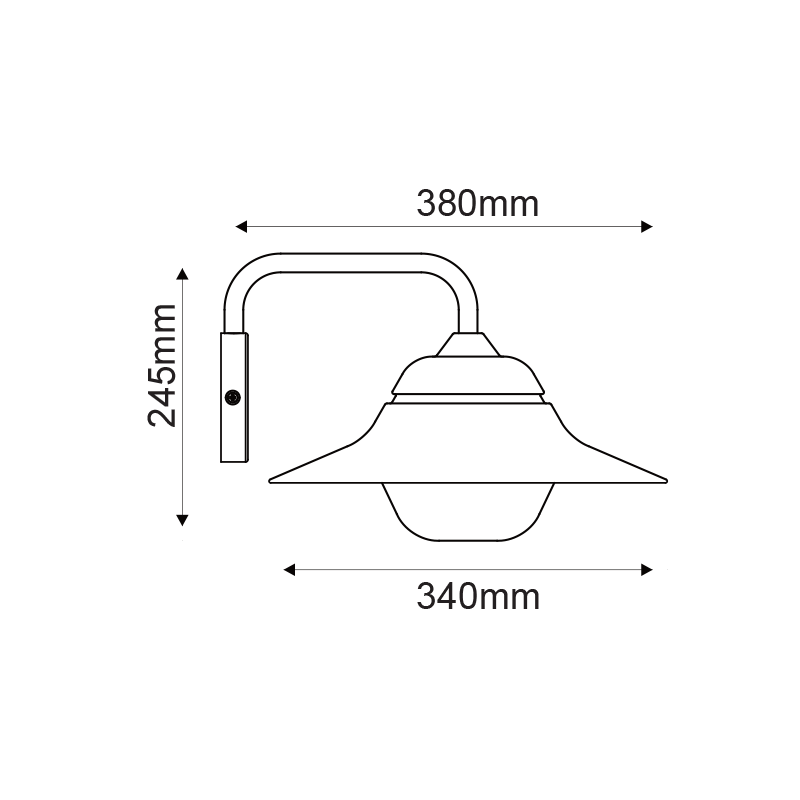 ^SAND BLACK WALL LUMINAIRE JULIE 1XE27 IP44 WITH OPAL GLASS JULIE1WBK