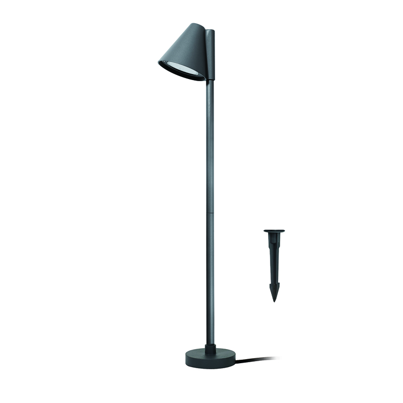 ^GU10 POST LUMINAIRE 230V AC DARK GREY IP65 MAX.20W WITH SPIKE AND BASE LG2134G-600