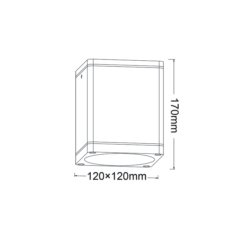 ^E27 PAR30 SQUARE CEILING LUMINAIRE 230V AC DARK GREY IP65 MAX.35W LG2402E27G