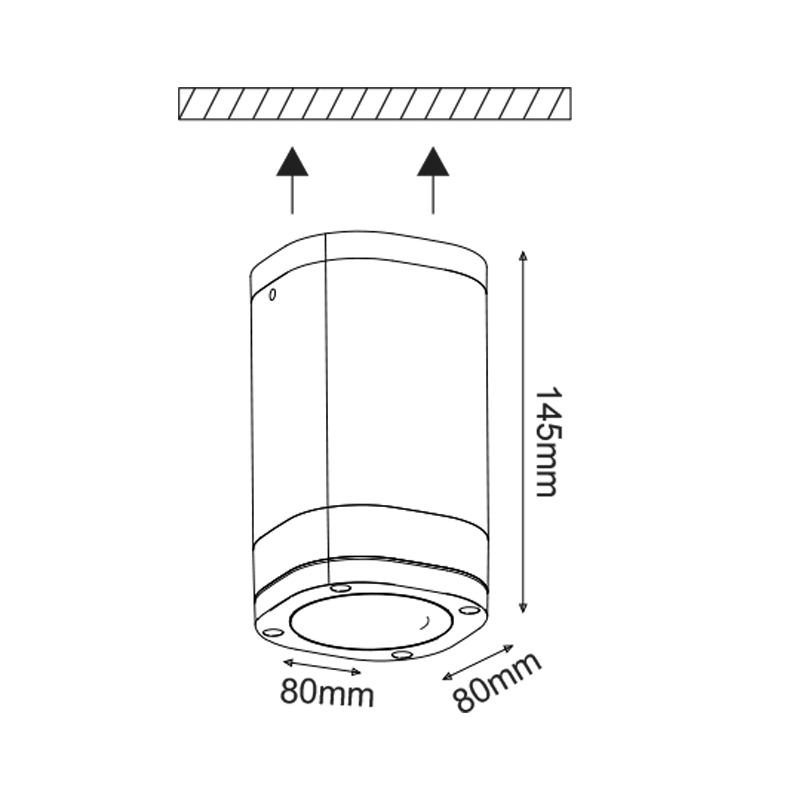 ^GU10 CEILING LUMINAIRE 230V AC DARK GREY IP54 MAX.35W LG2883G