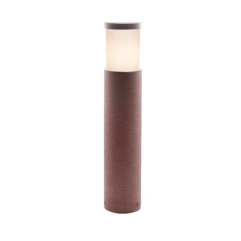 ^POST LUMINAIRE 560MM IP65 E27 Max.7W RED CEMENT & PC DIFFUSER MK031R-560
