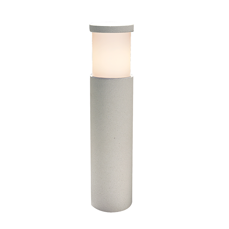 ^POST LUMINAIRE 560MM IP65 E27 Max.7W WHITE CEMENT & PC DIFFUSER MK031W-560