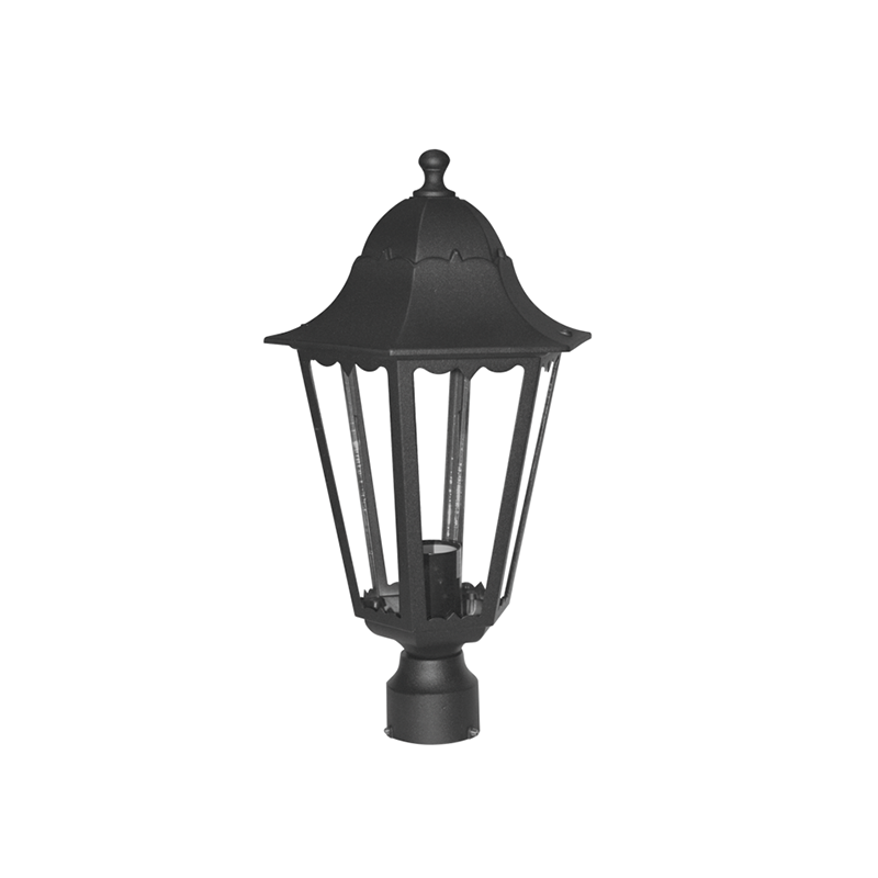 GARDEN LIGHT BLACK MAT RAL9005M 23.5Χ44,5cm Φ60 HI8001B