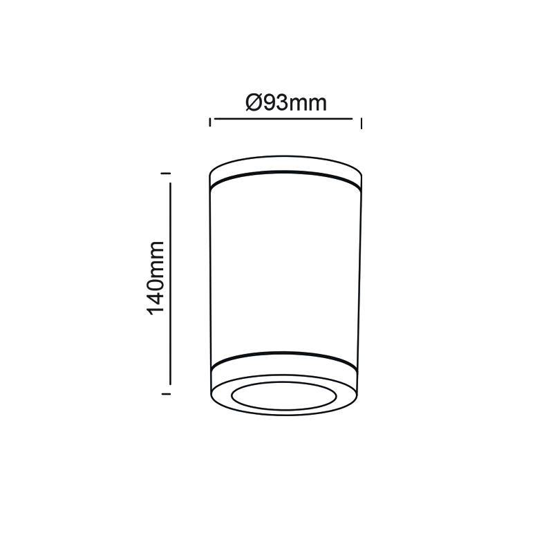 GU10  ROUND CEILING LUMINAIRE 230V AC DARK GREY IP65 GU10 MAX.7W SL7033DG