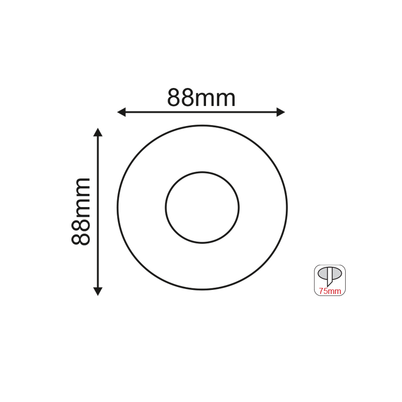^  SPOT Νο620 ROUND ROUND BLACK ALUMINUM H88 BS620B