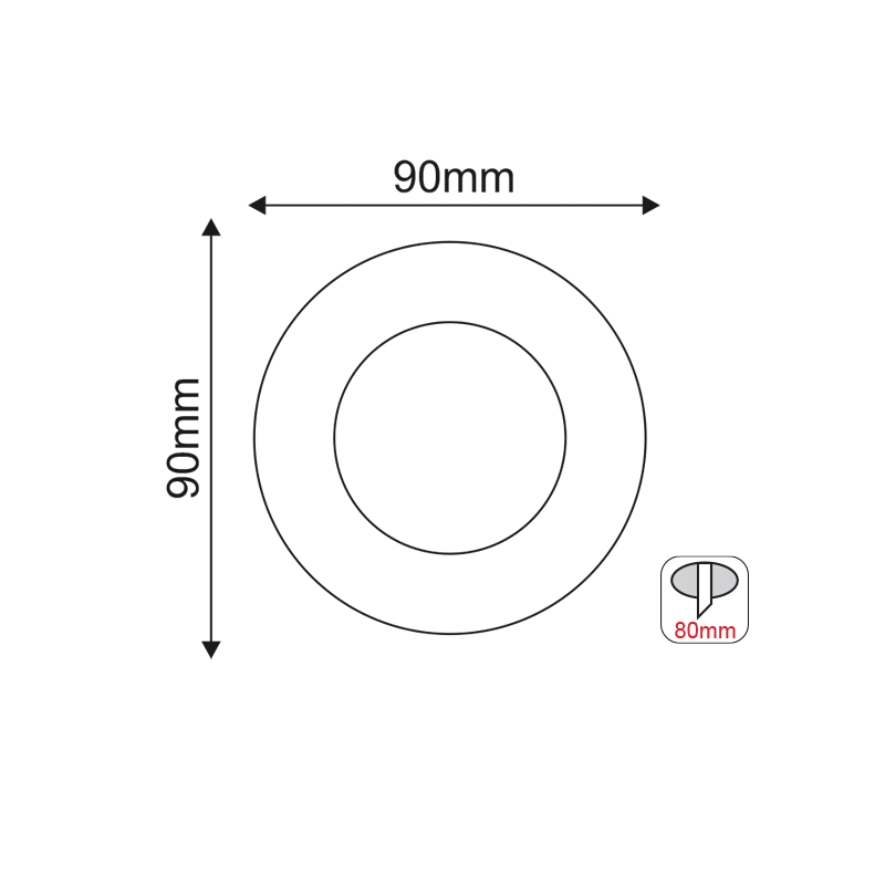 ^  SPOT TRIMLESS MOVABLE WHITE ROUND Φ90 GLGUR1W
