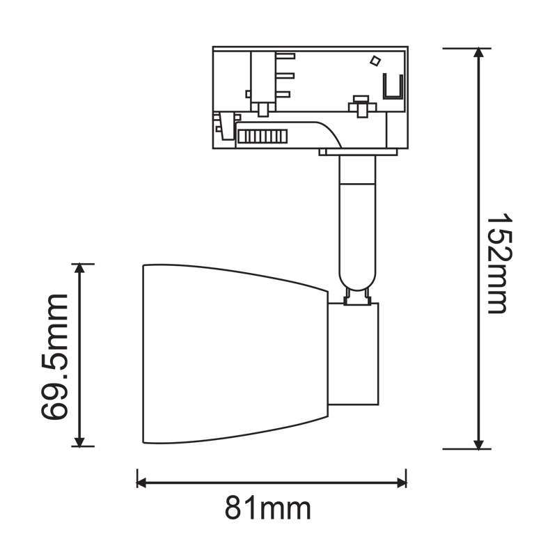 ^TRACK SPOT GU10 4C BLACK No40 TS40GU4CB