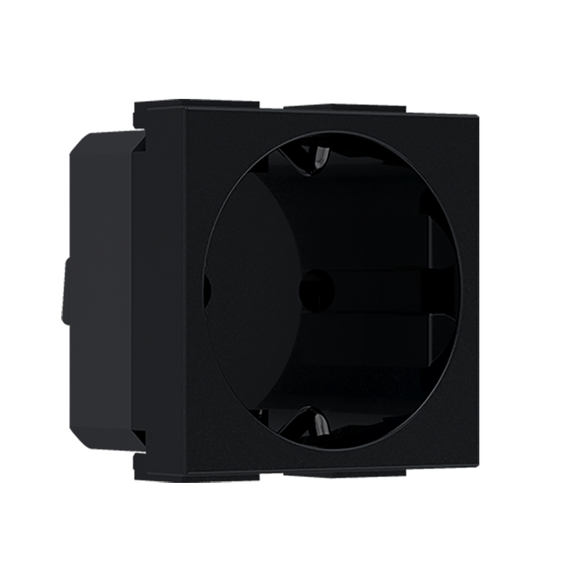 ^ MODYS SCHUKO SOCKET MATT BLACK 2 M. 2P+E 16A 250VAC IP20 10101312300