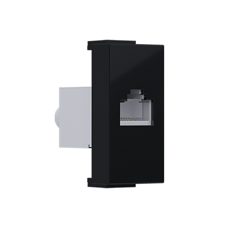 ^ MODYS TELEPHONE SOCKET MATT BLACK 1 M. RJ11 CAT.3 IP20 10101312326