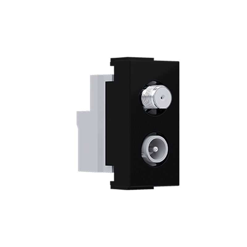 ^ MODYS SAT TV-R SOCKET END-LINE MATT BLACK 1 M. IP20 10101312349