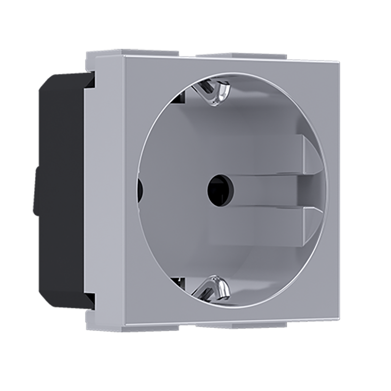 ^ MODYS SCHUKO SOCKET SILVER 2 M. 2P+E 16A 250VAC IP20 10101312410
