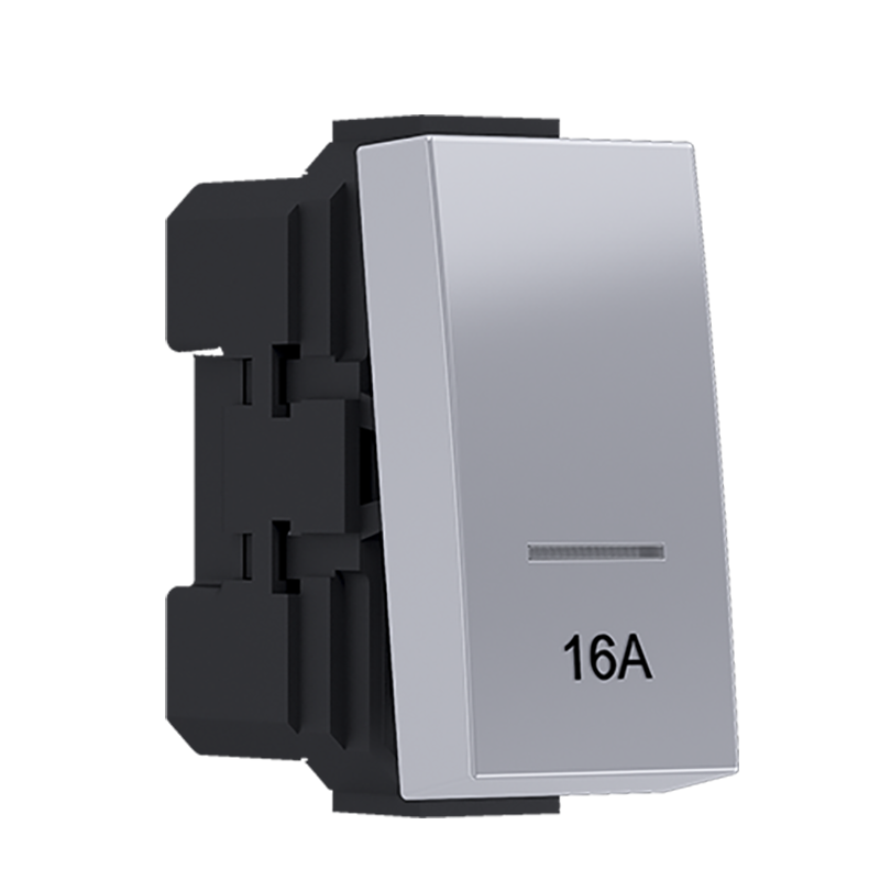 ^MODYS 2-POLE SWITCH (0-1) WITH 16A INDICATOR SILVER 1 M. 2P 16AX 250VAC IP20 10101312416