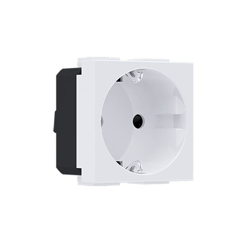 ^ MODYS SCHUKO SOCKET WITH SHUTTERS WHITE 2 M. 2P+E 16A 250VAC IP20 10101312460