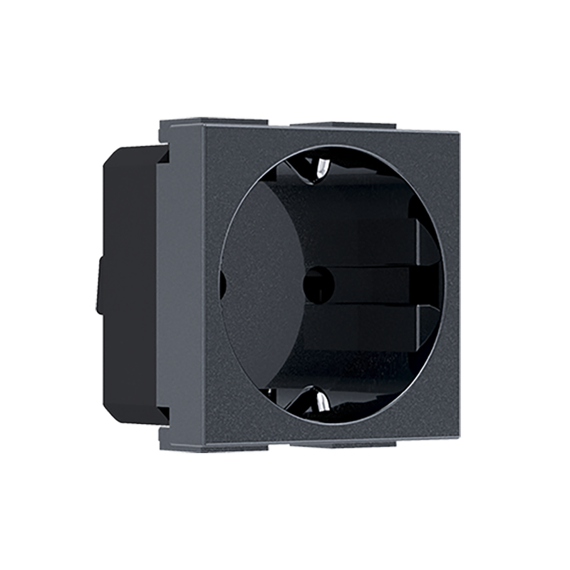 ^ MODYS SCHUKO SOCKET WITH SHUTTERS ANTHRACITE 2 M. 2P+E 16A 250VAC IP20 10101312480