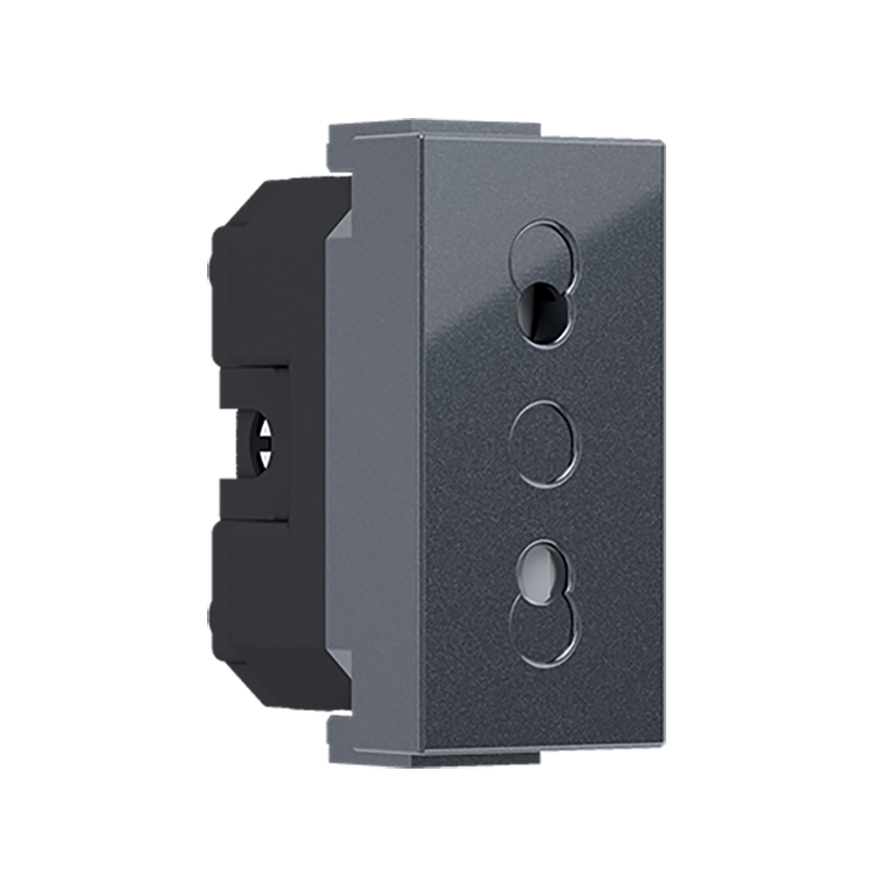 ^ MODYS EURO SOCKET WITH SHUTTERS ANTHRACITE 1 M. 2P 10A 250VAC IP20 10101312532