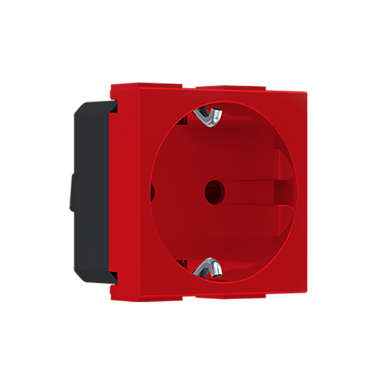 ^ MODYS SCHUKO SOCKET WITH SHUTTERS RED UPS 2 M. 2P+E 16A 250VAC IP20 10101312566