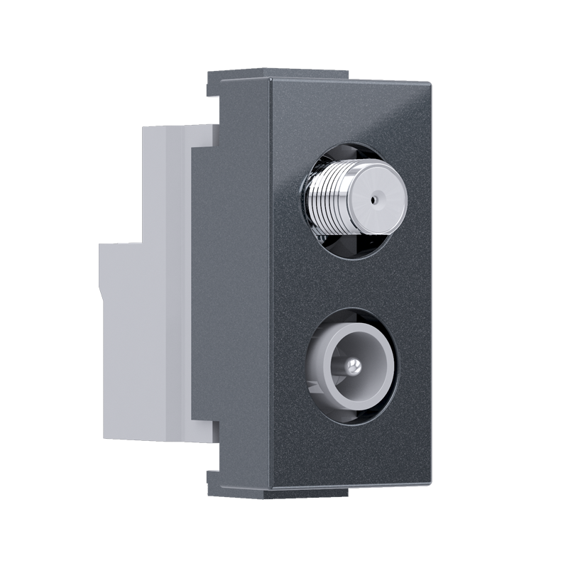 ^ MODYS SAT TV-R SOCKET THROUGH-LINE ANTHRACITE 1 M. IP20 10101312687