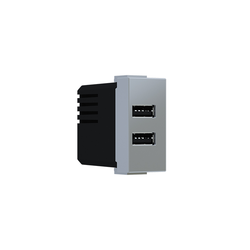 ^ MODYS USB CHARGER SILVER 1 M. 2xUSB TYPE A+C 5VDC 3A IP20 10101412362
