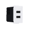 ^ MODYS USB CHARGER WHITE 1 M. 2XUSB 5VDC 2X1.2A IP20 10101412821