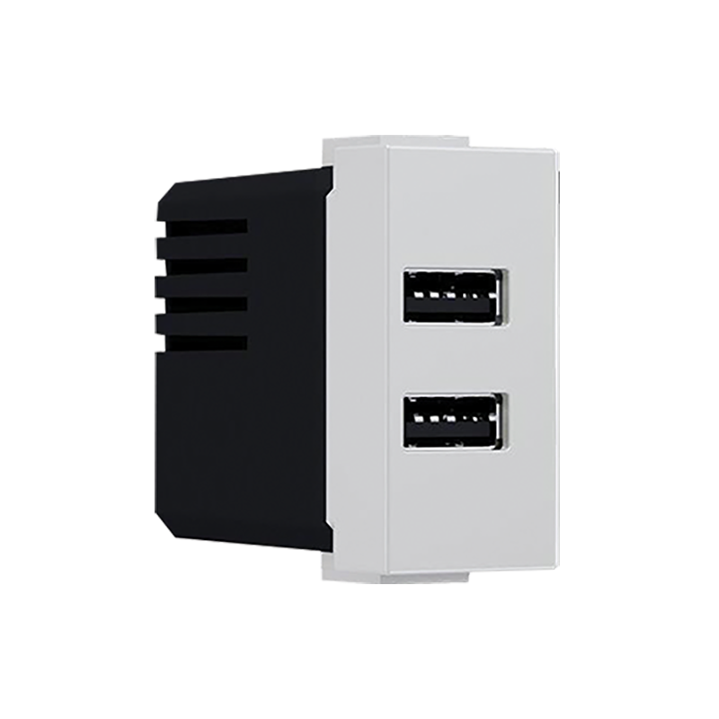 ^ MODYS USB CHARGER IVORY 1 M. 2xUSB 5VDC 2x1.2A IP20 10101412823
