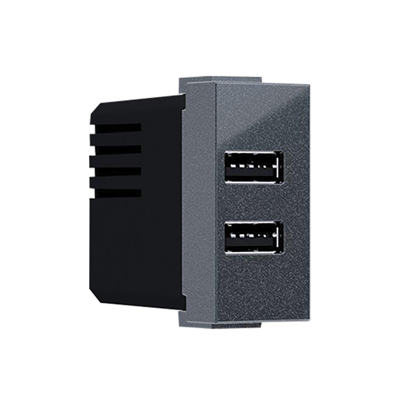 ^ MODYS USB CHARGER ANTHRACITE 1 M. 2xUSB 5VDC 2x1.2A IP20 10101412827