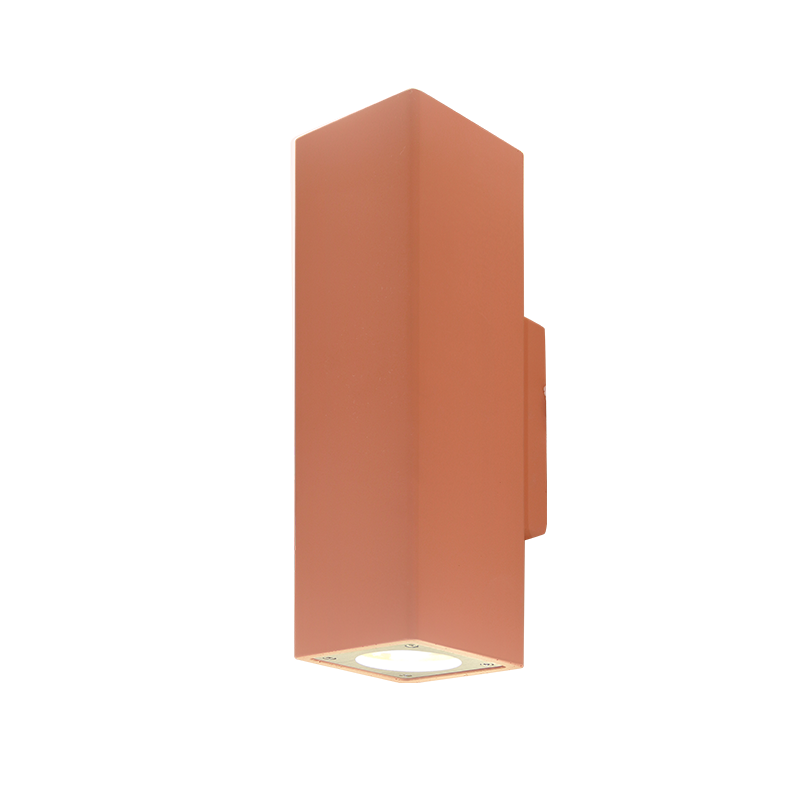 ^SQUARE WALL MOUNTED LUMINAIRE UP-DOWN IP65 2XGU10 TERRACOTTA CEMENT MK0022STC