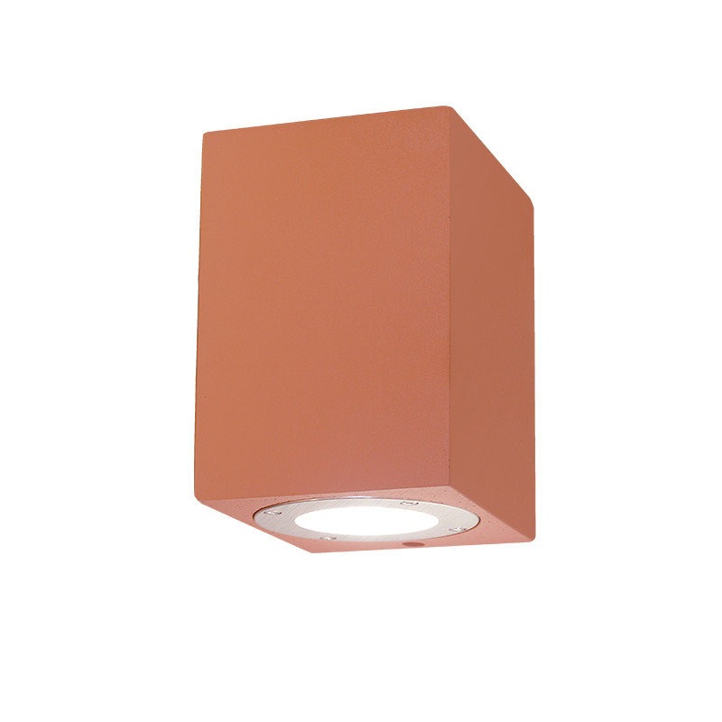 ^SQUARE WALL MOUNTED LUMINAIRE IP65 GU10 TERRACOTTA CEMENT MK0531STC