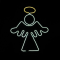 ANGEL 350 DOUBLE NEON LED  ROPE LIGHT 3m WW & CW STEADY IP65 560*640mm 1.5m LEAD CABLE X083501123