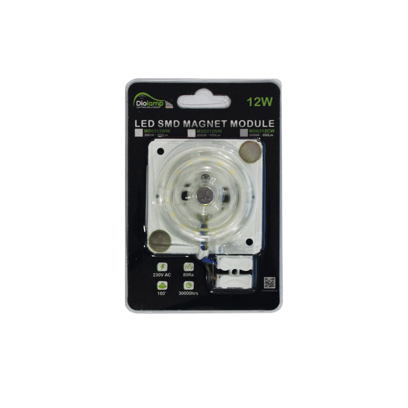 LED SMD MAGNET MODULE 12W 230V AC 930LM 160° 4000K Ra80 MS6312NW