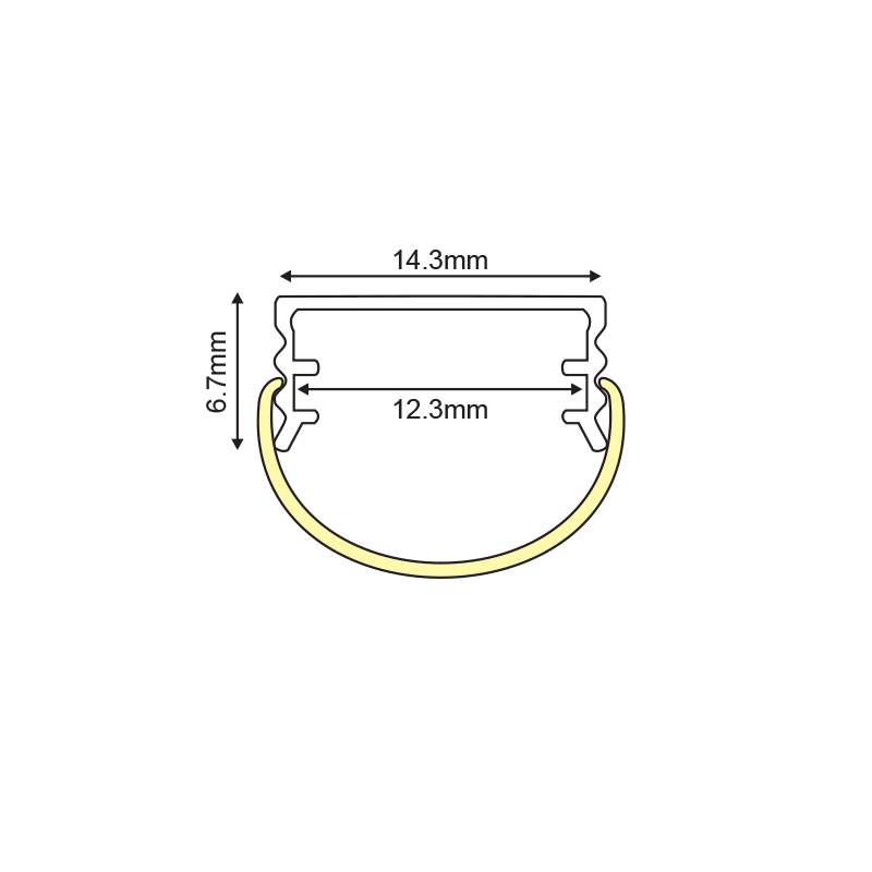 CRUZ ALUMINUM PROFILE WITH OPAL COVER 2m/pc P163U