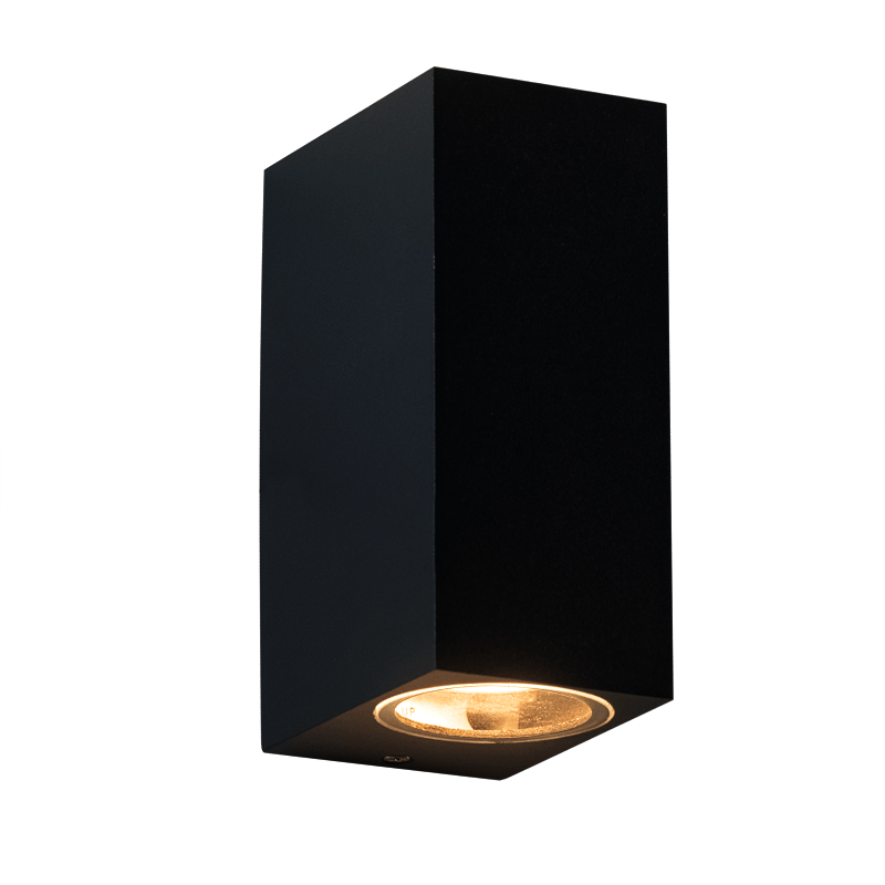 GU10 WALL LUMINAIRE 230V AC SAND BLACK IP65 MAX.2X35W LG2204GU10B