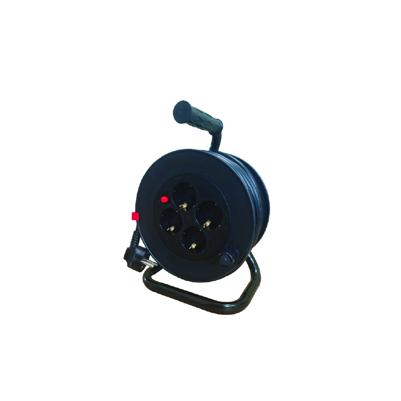 CABLE REEL PLASTIC OPEN TYPE 4 SCHUKO SOCKETS CHILD PROT. & THERMAL CUT H05VV-F 3x1.5mm2 IP20 15m BCR201515