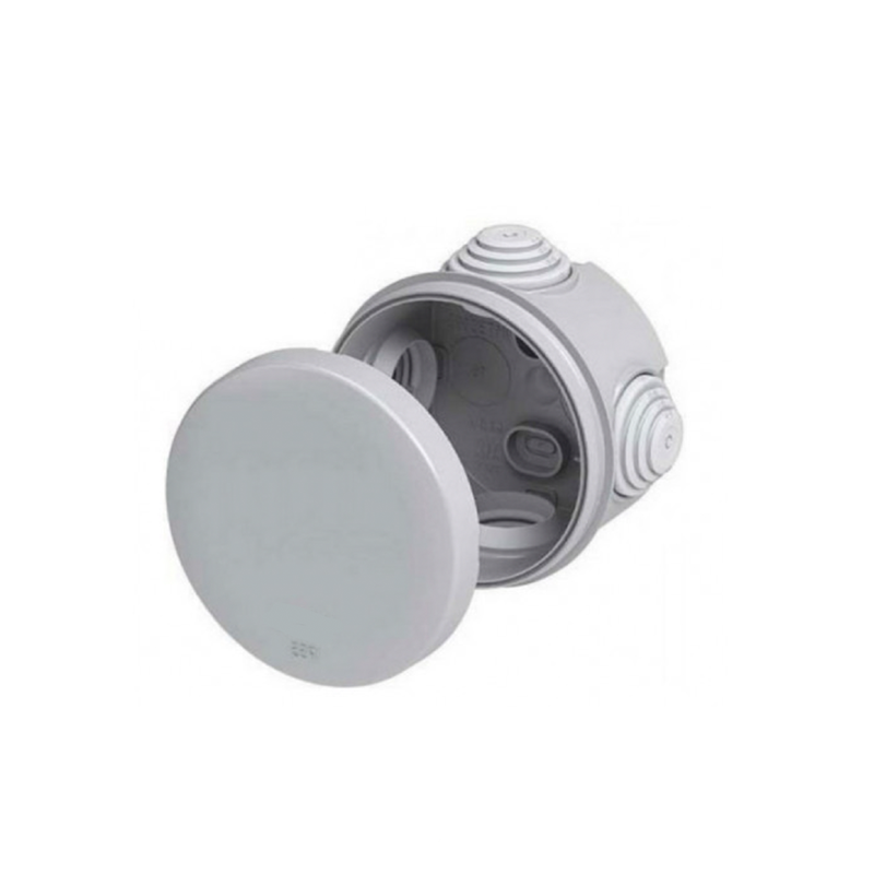 ^Φ80mmx40mm WATERPROOF JUNCTION BOX ROUND GREY 4 GLANDS IP55 NX1043