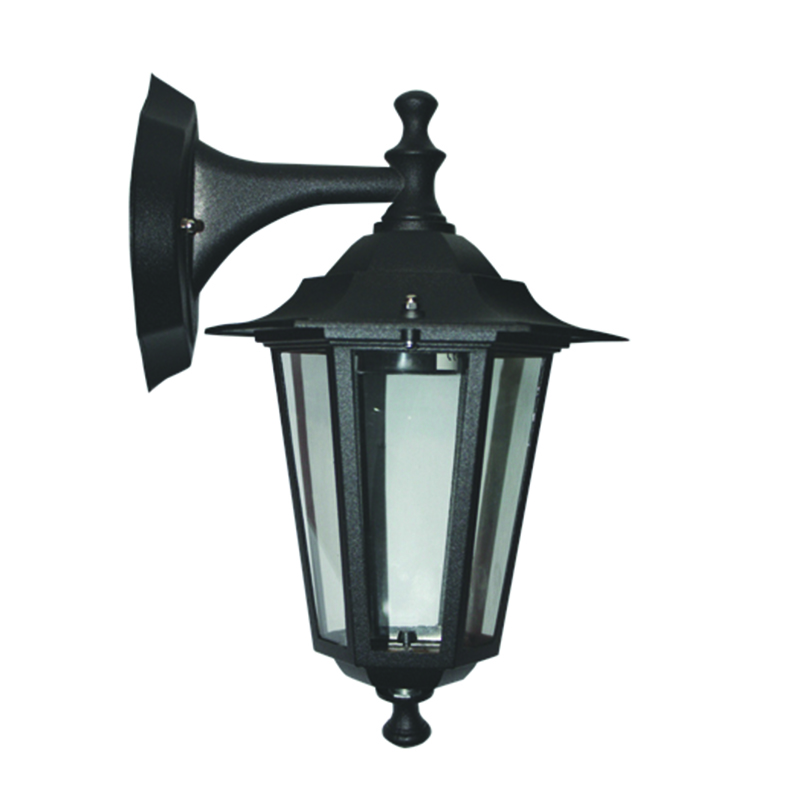 WALL LATERN LAMP BLACK IR44 E27 E27 60W BOTTOM RAL C0026 HI6022BMS