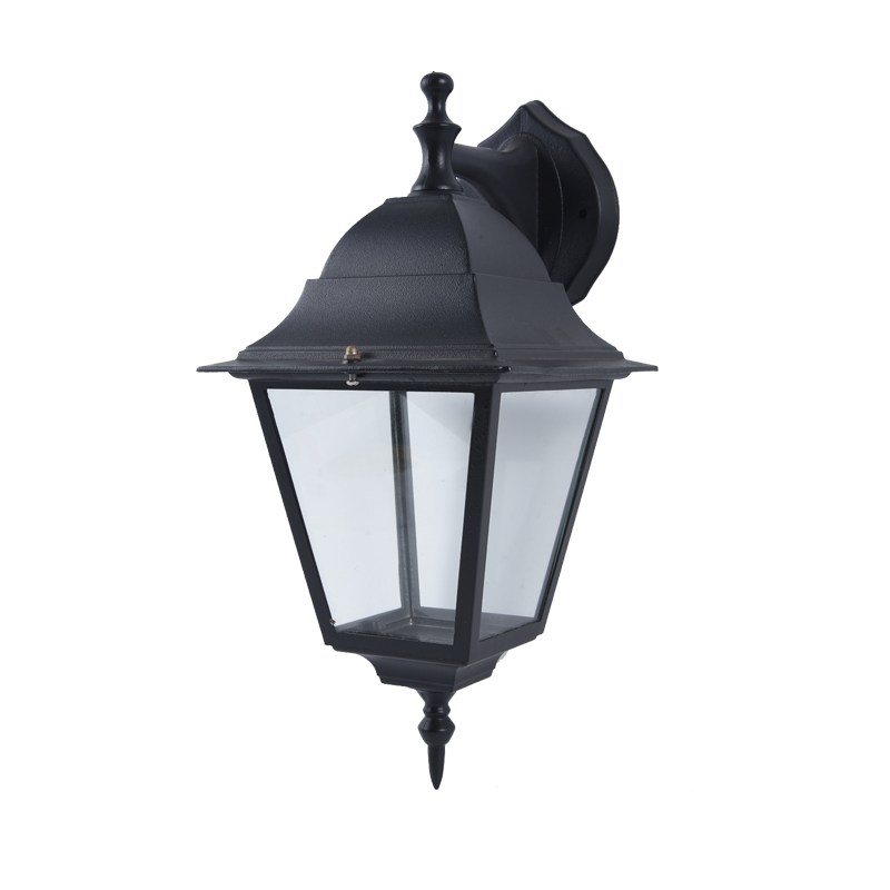 WALL LATERN LAMP BLACK IR45 E27 60W BLACK IR45 E27 60W DOWN RAL C0026 HI6042BMS