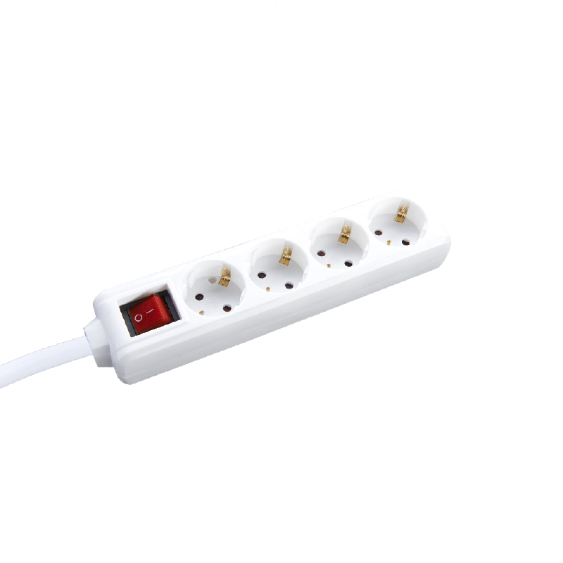 MULTISTRIP 4 SOCKETS WITH CHILD PROTECTION & SWITCH 16A IP20 WITH CABLE H05VV-F 3x1.5mm2/3m NET BMS20CS43