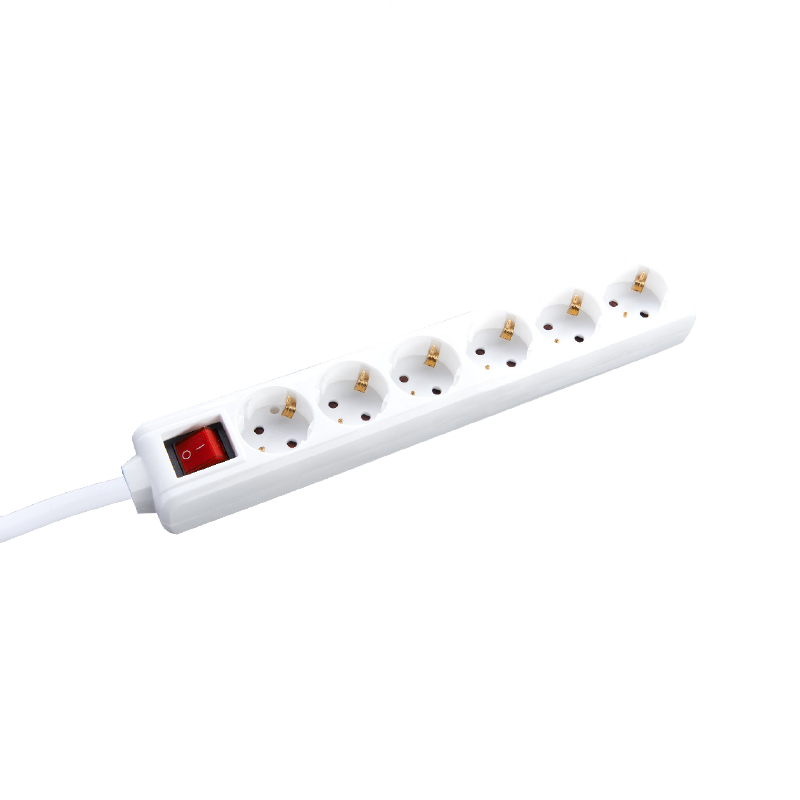 MULTISTRIP 6 SOCKETS WITH CHILD PROTECTION & SWITCH 16A IP20 WITH CABLE H05VV-F 3x1.5mm2/3m NET BMS20CS63