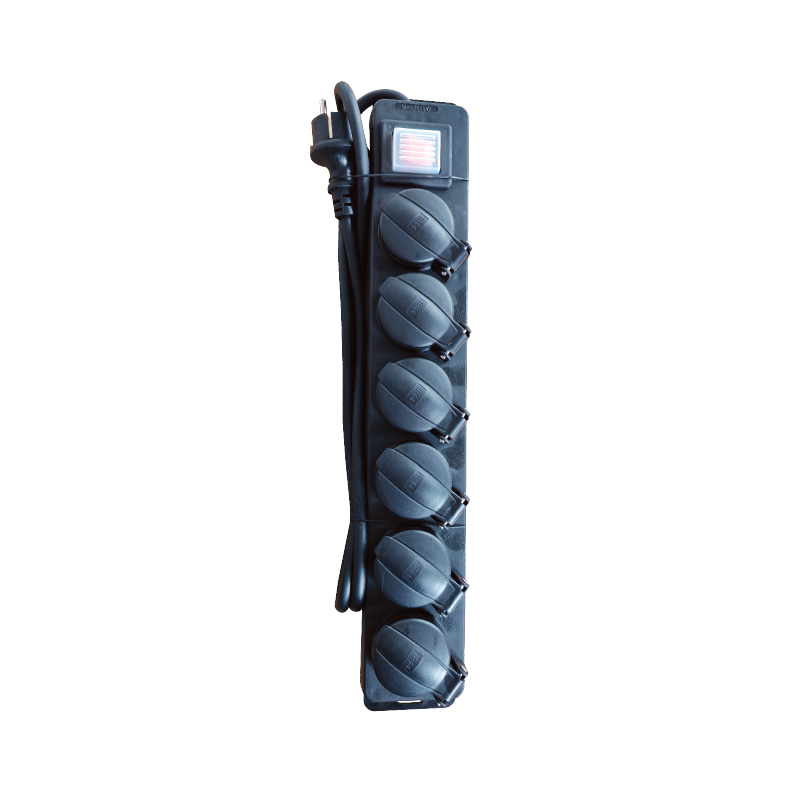 MULTISTRIP 6 SOCKETS WITH CHILD PROTECTION & SWITCH 16A IP44 WITH CABLE H05RR-F 3x1.5mm2/ 1.5m NET BMS44CS615
