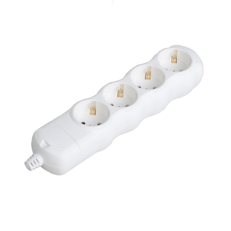 MULTISTRIP 4 SCHUKO SOCKETS WITH CHILD PROTECTION NO SWITCH NO CABLE 16A IP20 BMS204